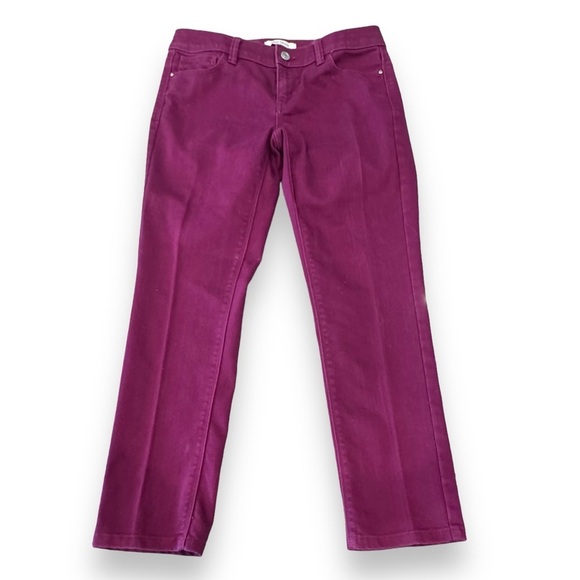 White House Black Market Denim - White House Black Market Size 2 Purple Jeans Blanc Slim Leg
